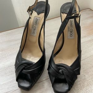 Jimmy Choo peep toe sling back pumps size 8/39 lightly worn